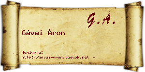 Gávai Áron névjegykártya